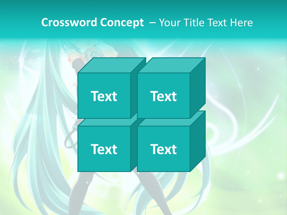 A Anime Character With Long Hair And Blue Hair PowerPoint Template