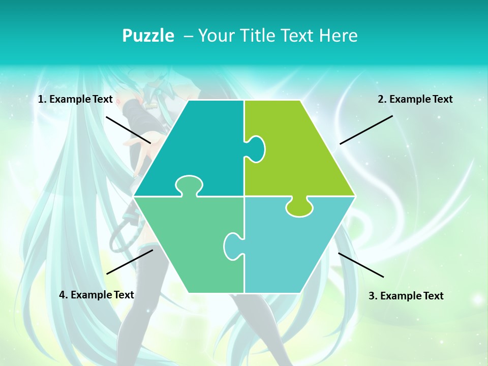 A Anime Character With Long Hair And Blue Hair PowerPoint Template