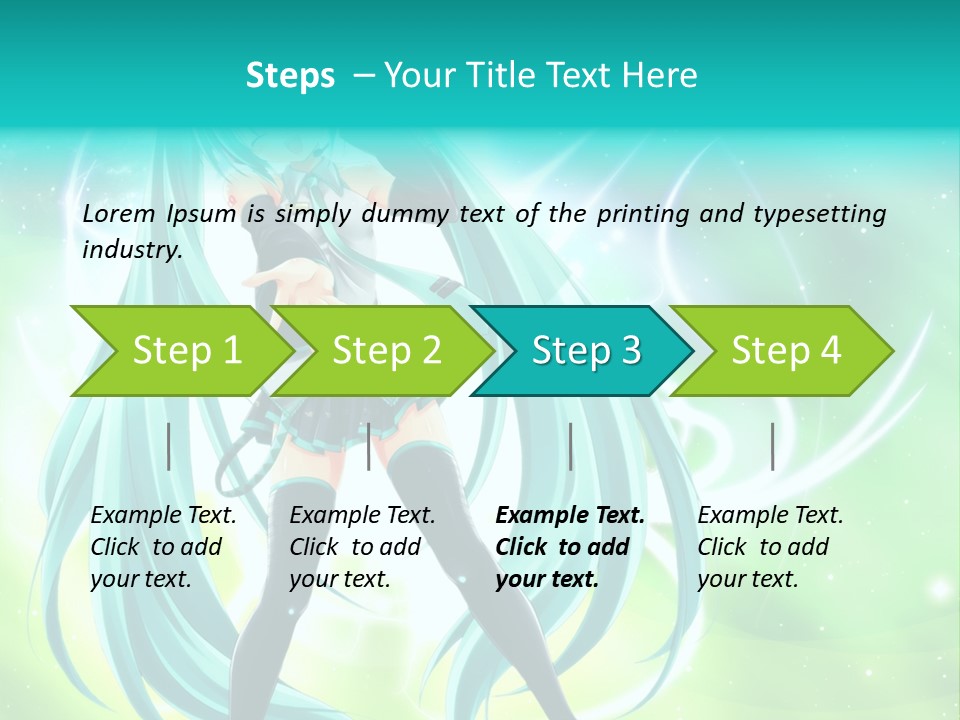 A Anime Character With Long Hair And Blue Hair PowerPoint Template