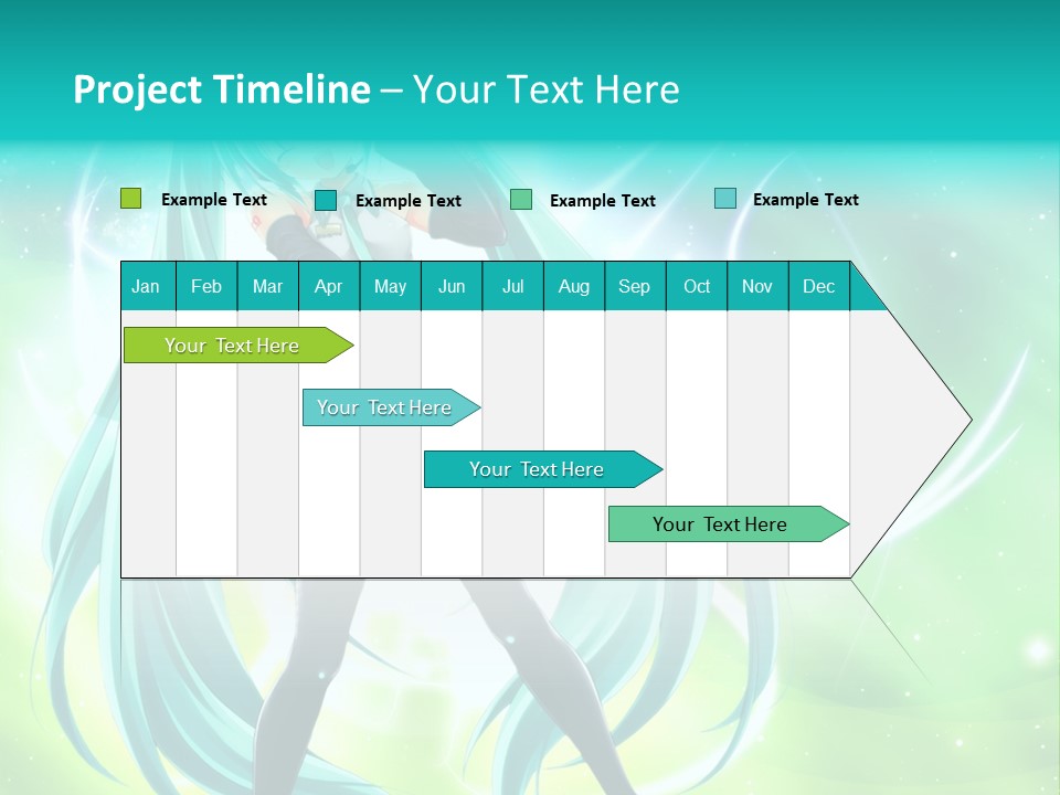 A Anime Character With Long Hair And Blue Hair PowerPoint Template