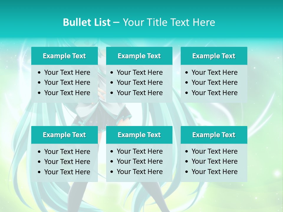 A Anime Character With Long Hair And Blue Hair PowerPoint Template