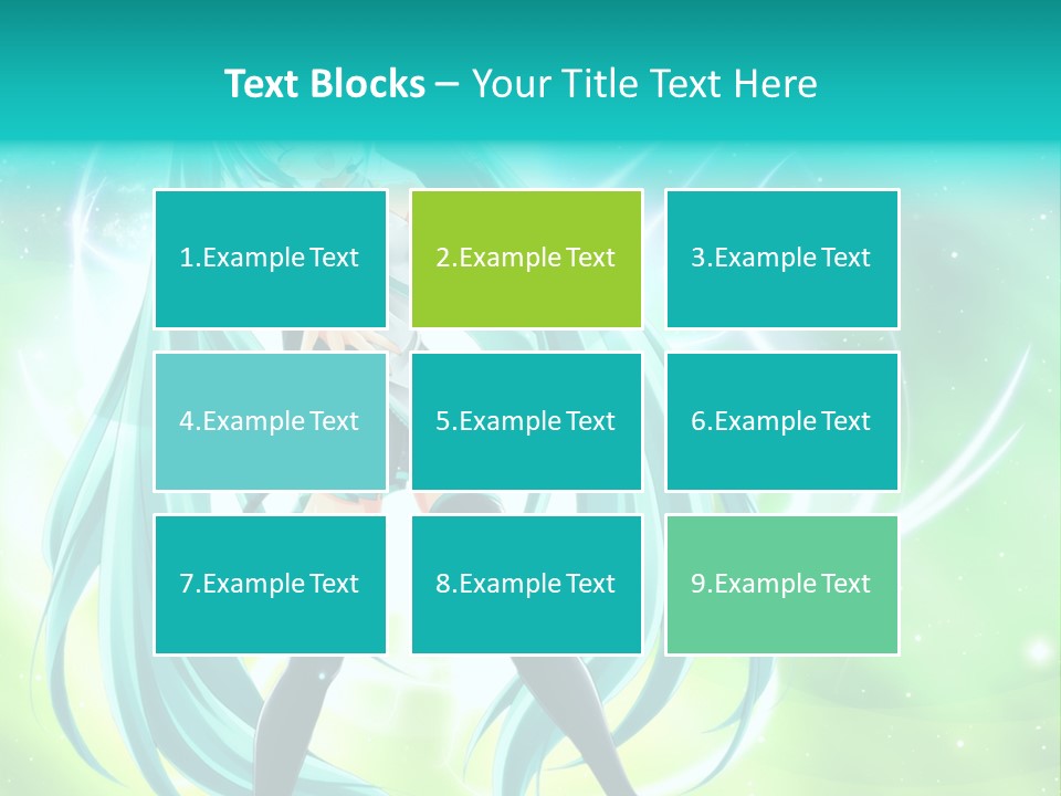 A Anime Character With Long Hair And Blue Hair PowerPoint Template