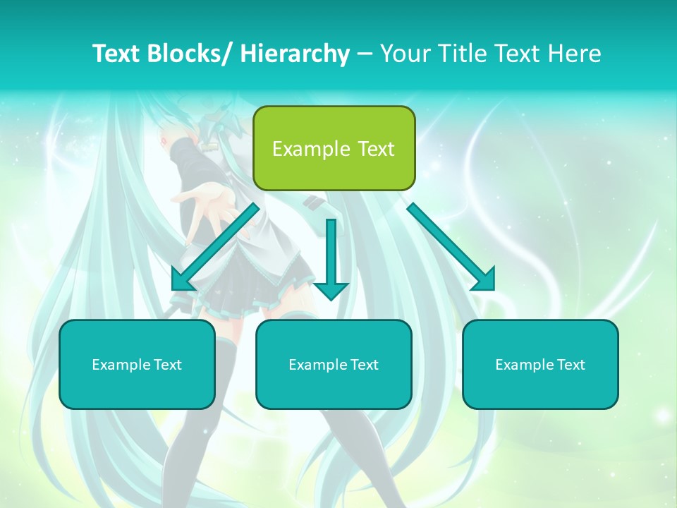 A Anime Character With Long Hair And Blue Hair PowerPoint Template