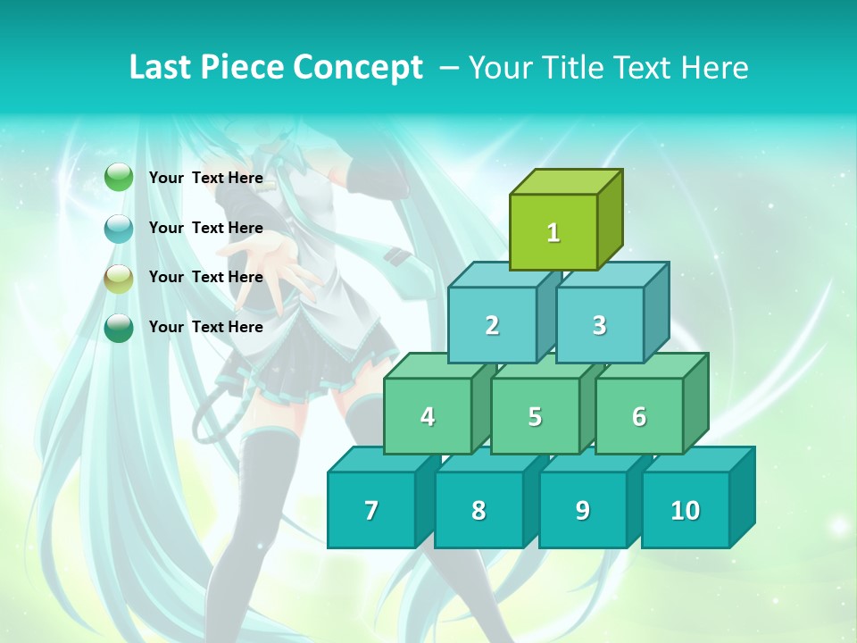 A Anime Character With Long Hair And Blue Hair PowerPoint Template