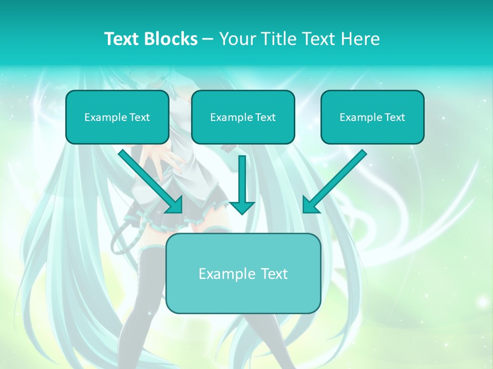 A Anime Character With Long Hair And Blue Hair PowerPoint Template