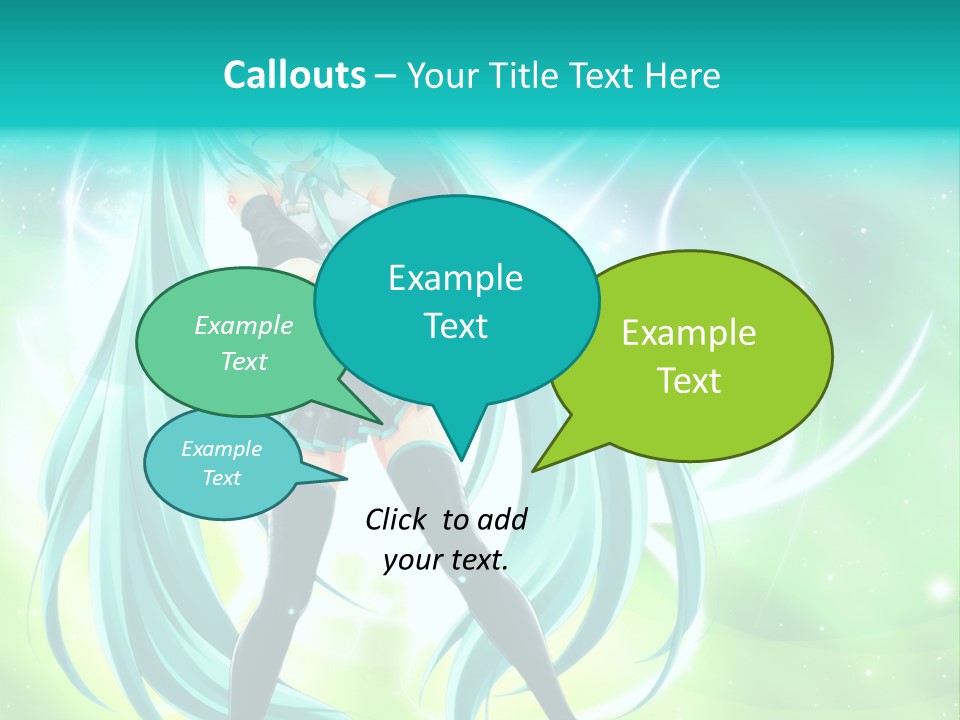 A Anime Character With Long Hair And Blue Hair PowerPoint Template