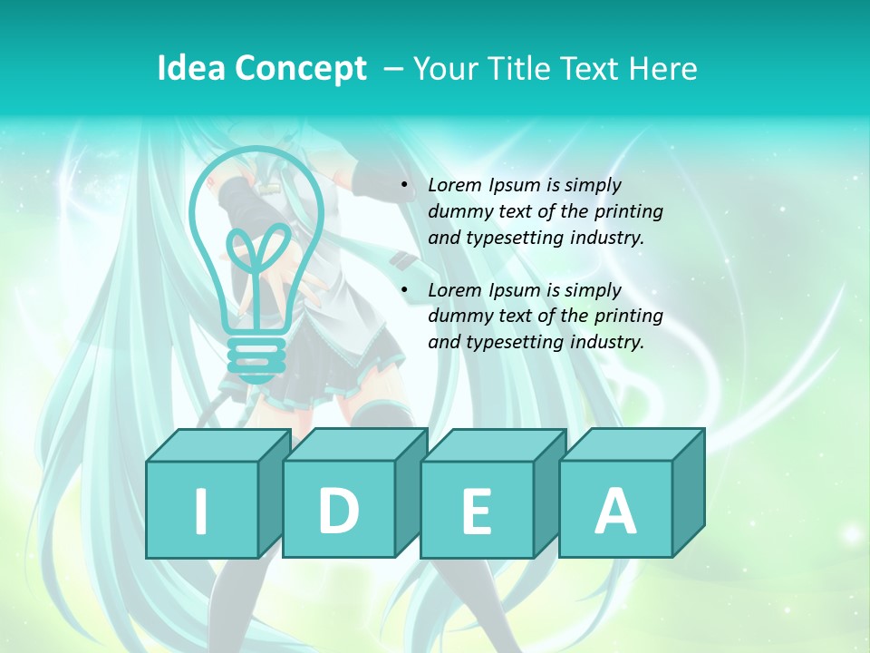 A Anime Character With Long Hair And Blue Hair PowerPoint Template