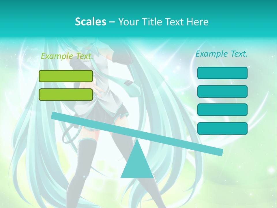 A Anime Character With Long Hair And Blue Hair PowerPoint Template