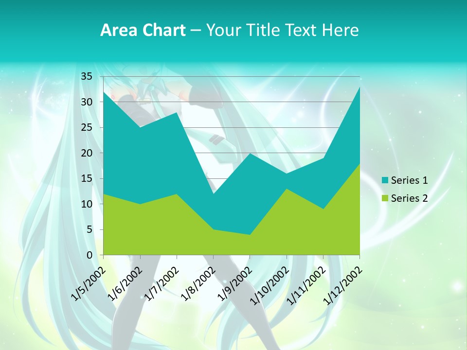 A Anime Character With Long Hair And Blue Hair PowerPoint Template
