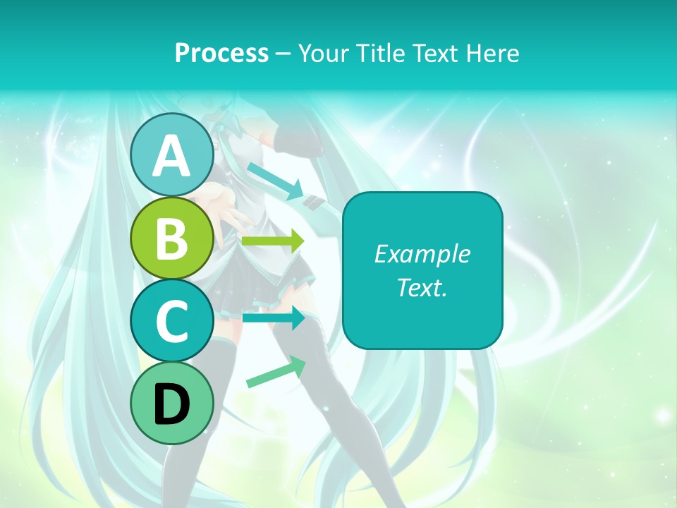 A Anime Character With Long Hair And Blue Hair PowerPoint Template