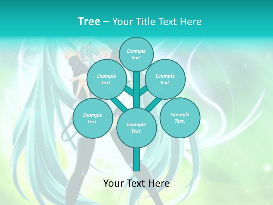 A Anime Character With Long Hair And Blue Hair PowerPoint Template
