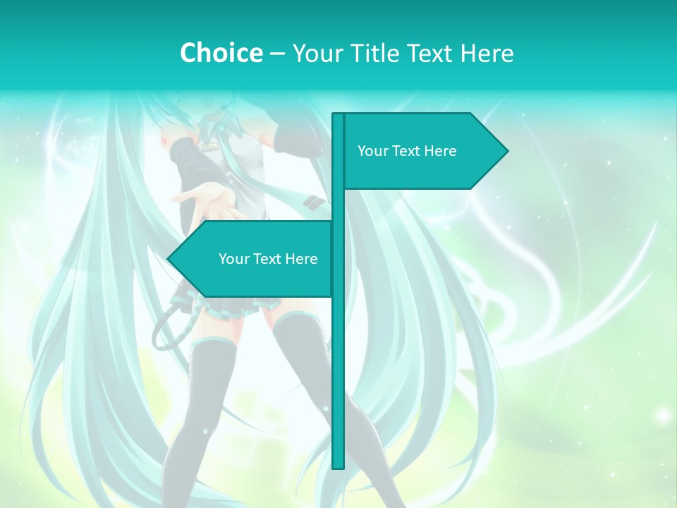 A Anime Character With Long Hair And Blue Hair PowerPoint Template