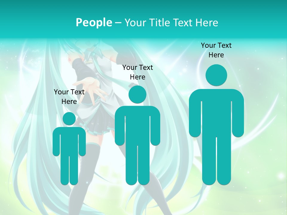 A Anime Character With Long Hair And Blue Hair PowerPoint Template