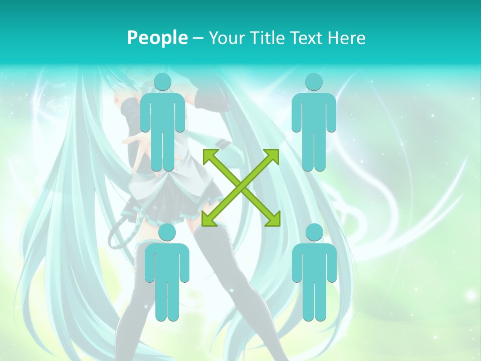 A Anime Character With Long Hair And Blue Hair PowerPoint Template