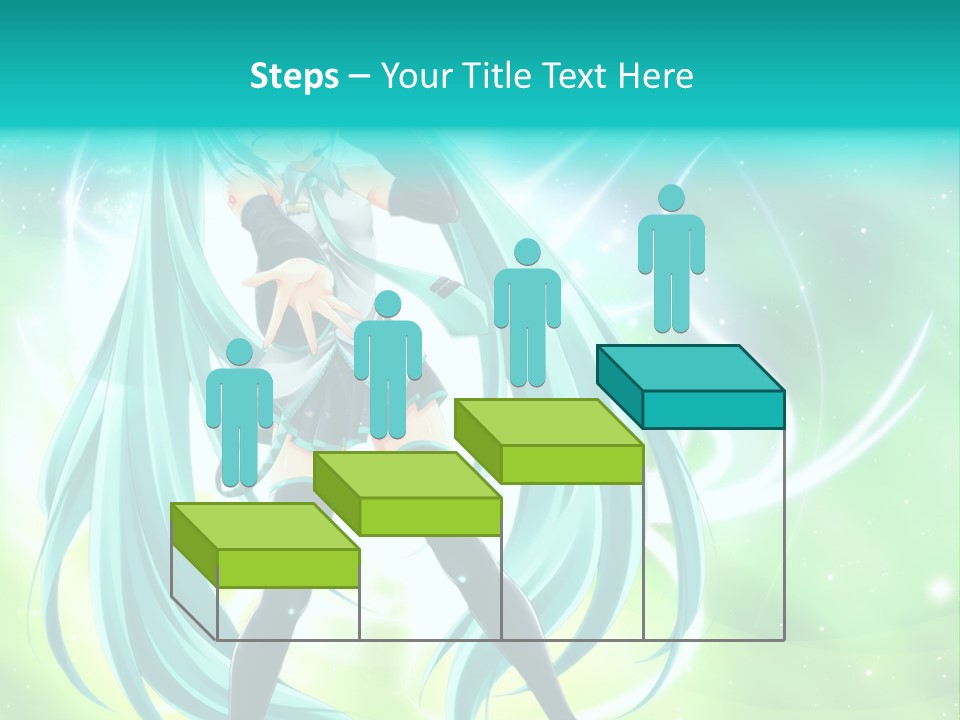 A Anime Character With Long Hair And Blue Hair PowerPoint Template