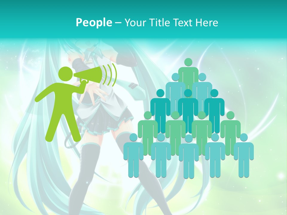 A Anime Character With Long Hair And Blue Hair PowerPoint Template
