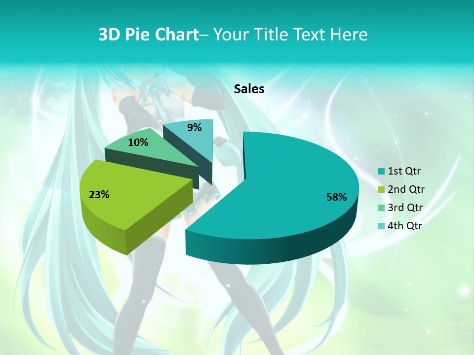 A Anime Character With Long Hair And Blue Hair PowerPoint Template