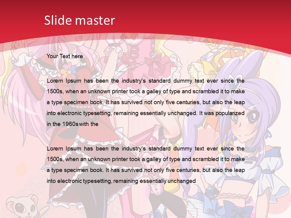 A Group Of Anime Girls Powerpoint Template PowerPoint Template