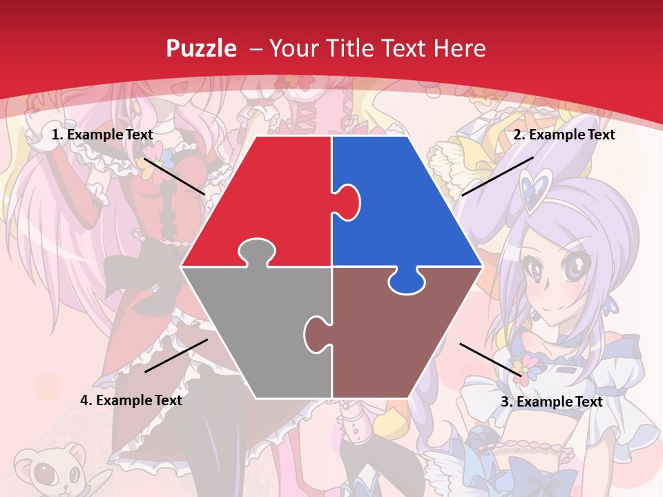 A Group Of Anime Girls Powerpoint Template PowerPoint Template