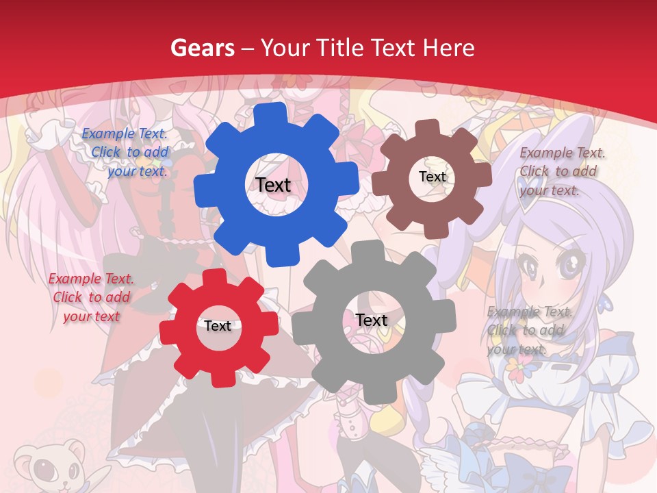 A Group Of Anime Girls Powerpoint Template PowerPoint Template