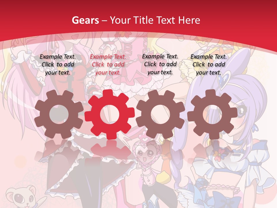 A Group Of Anime Girls Powerpoint Template PowerPoint Template