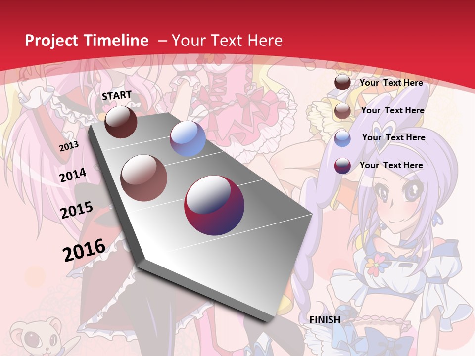 A Group Of Anime Girls Powerpoint Template PowerPoint Template