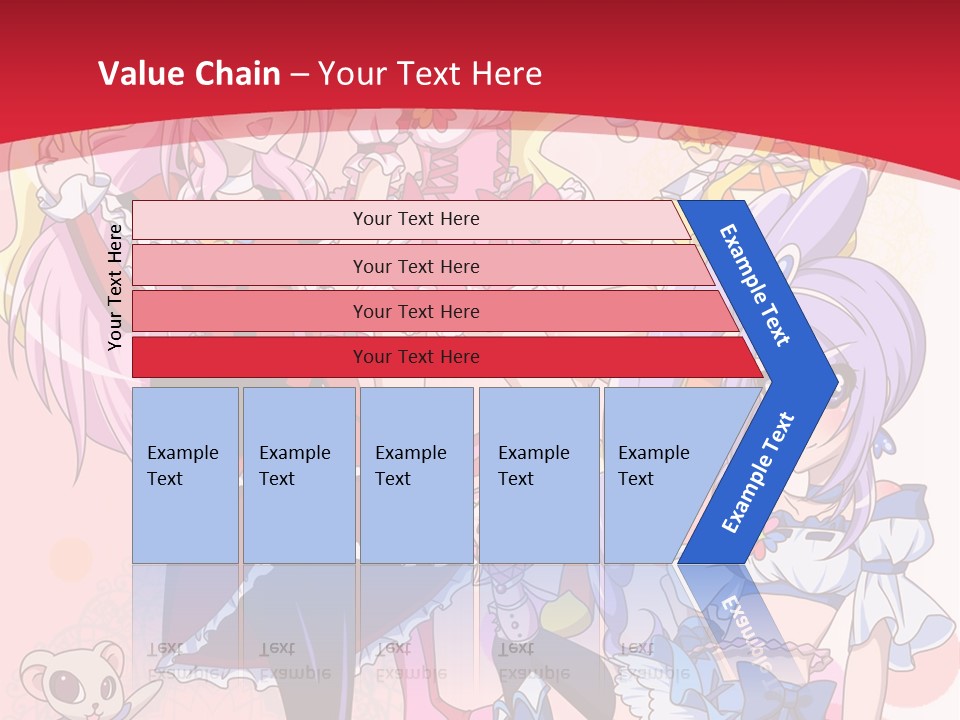 A Group Of Anime Girls Powerpoint Template PowerPoint Template