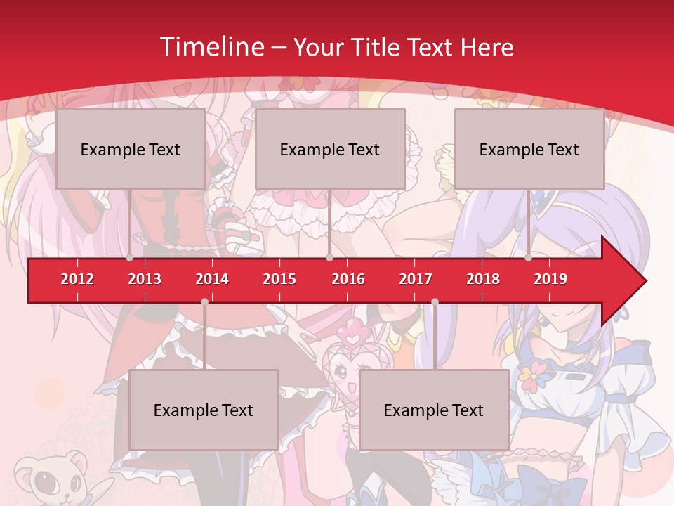A Group Of Anime Girls Powerpoint Template PowerPoint Template