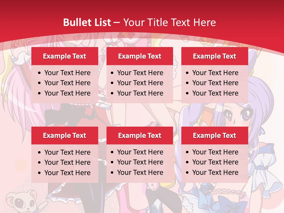 A Group Of Anime Girls Powerpoint Template PowerPoint Template