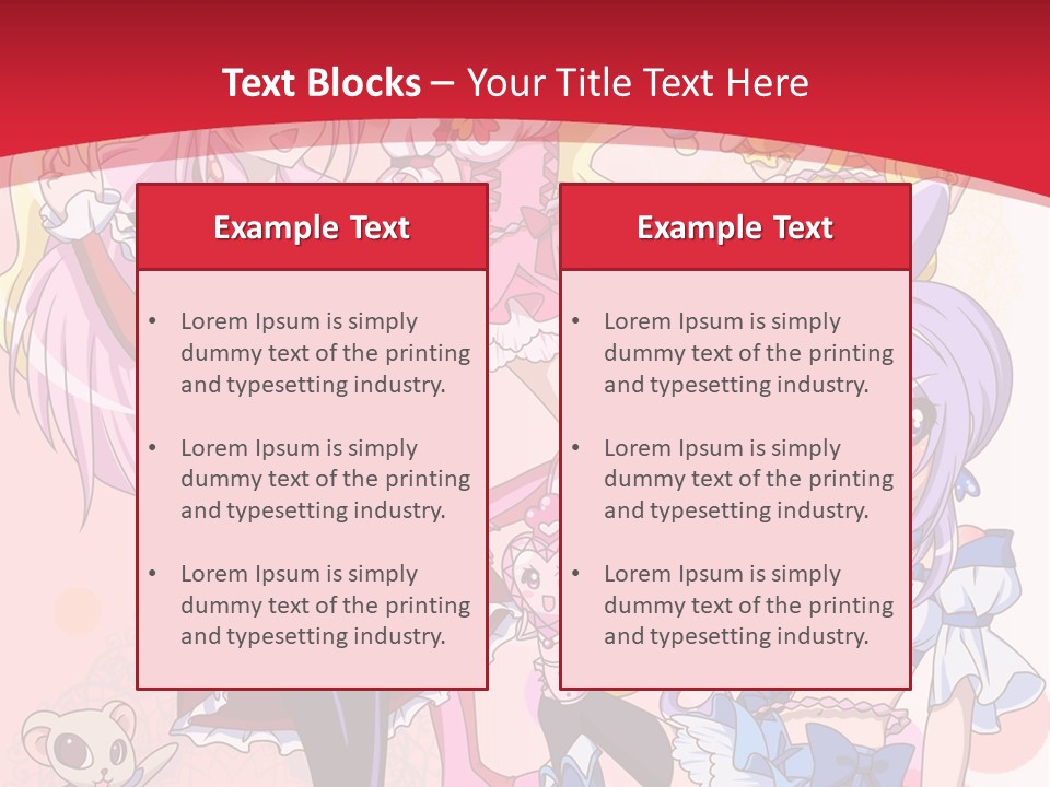 A Group Of Anime Girls Powerpoint Template PowerPoint Template