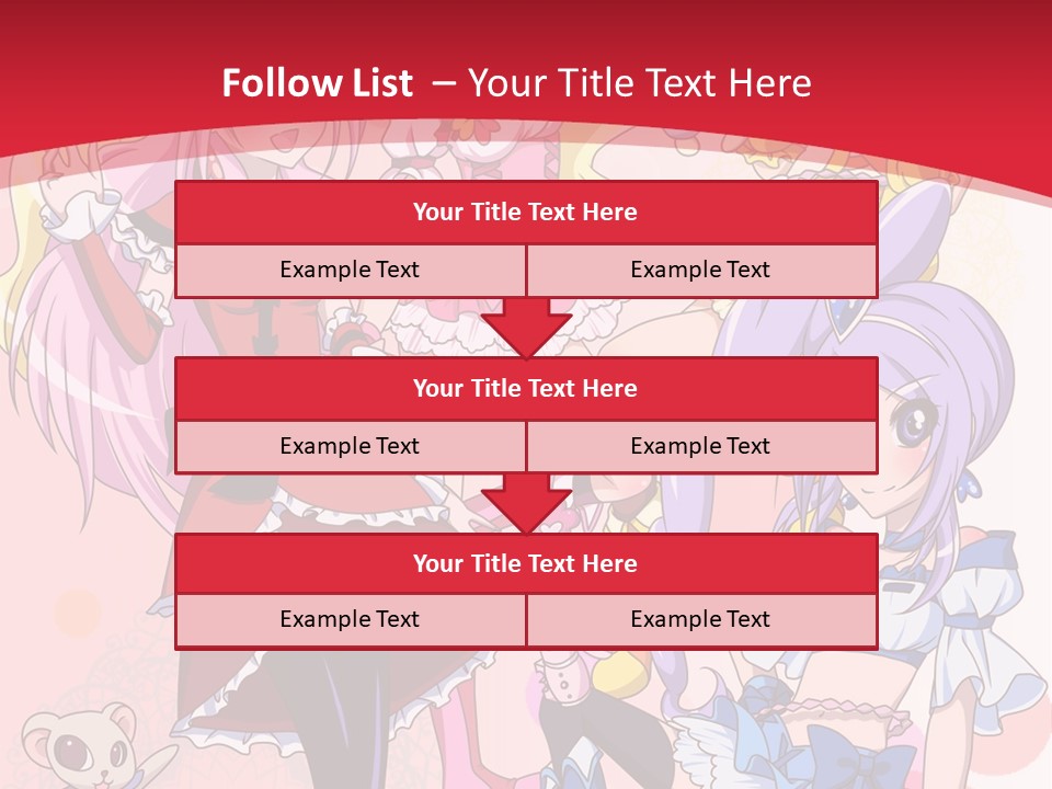 A Group Of Anime Girls Powerpoint Template PowerPoint Template