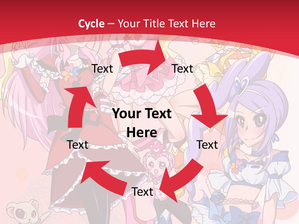 A Group Of Anime Girls Powerpoint Template PowerPoint Template