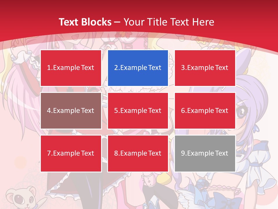 A Group Of Anime Girls Powerpoint Template PowerPoint Template