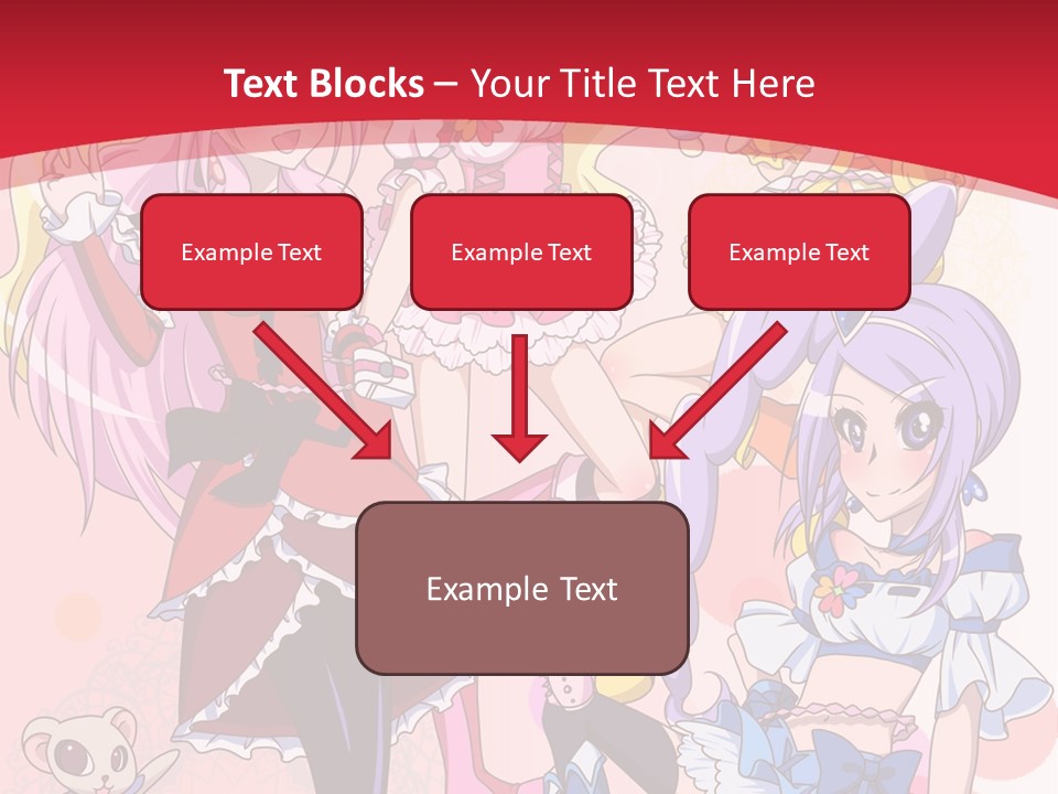 A Group Of Anime Girls Powerpoint Template PowerPoint Template