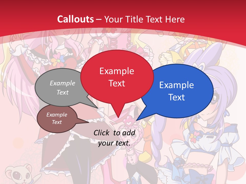A Group Of Anime Girls Powerpoint Template PowerPoint Template