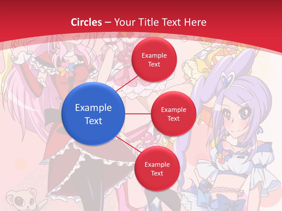 A Group Of Anime Girls Powerpoint Template PowerPoint Template