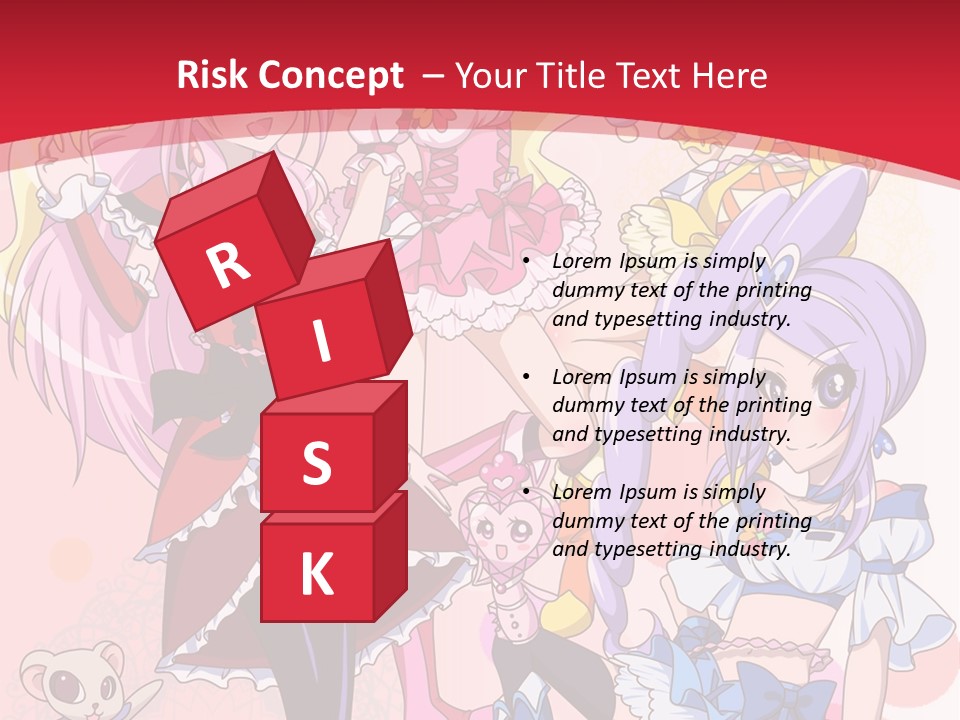 A Group Of Anime Girls Powerpoint Template PowerPoint Template