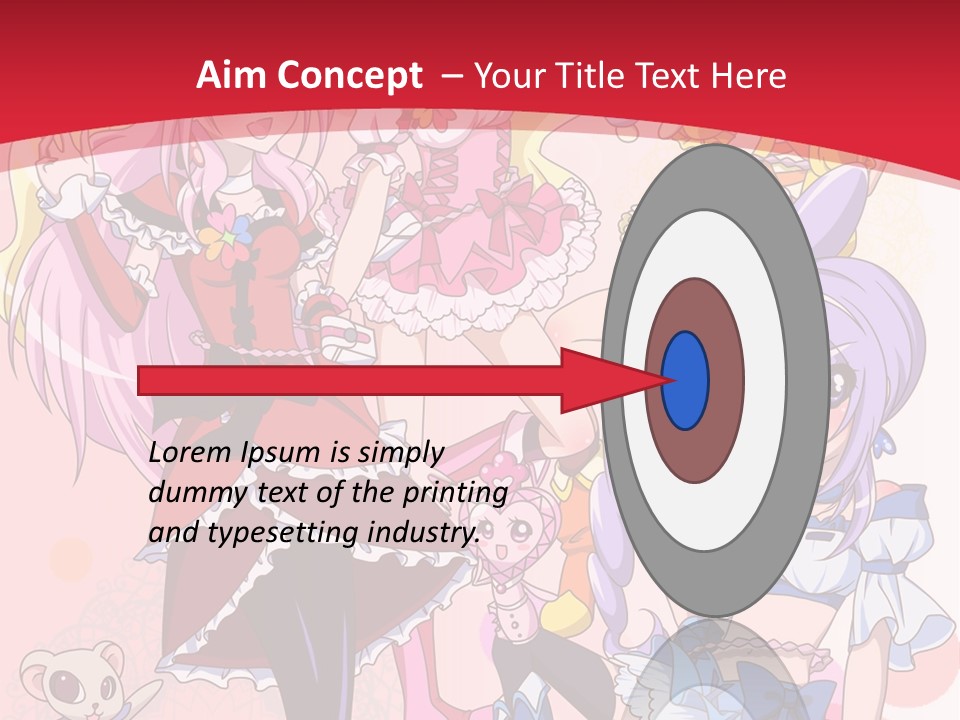 A Group Of Anime Girls Powerpoint Template PowerPoint Template