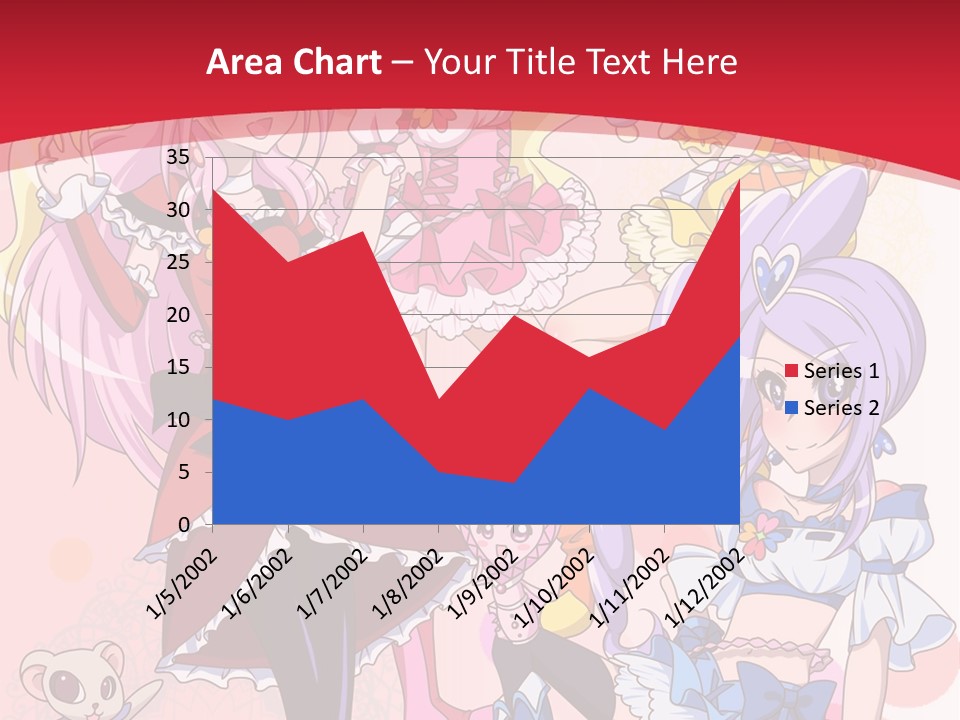 A Group Of Anime Girls Powerpoint Template PowerPoint Template