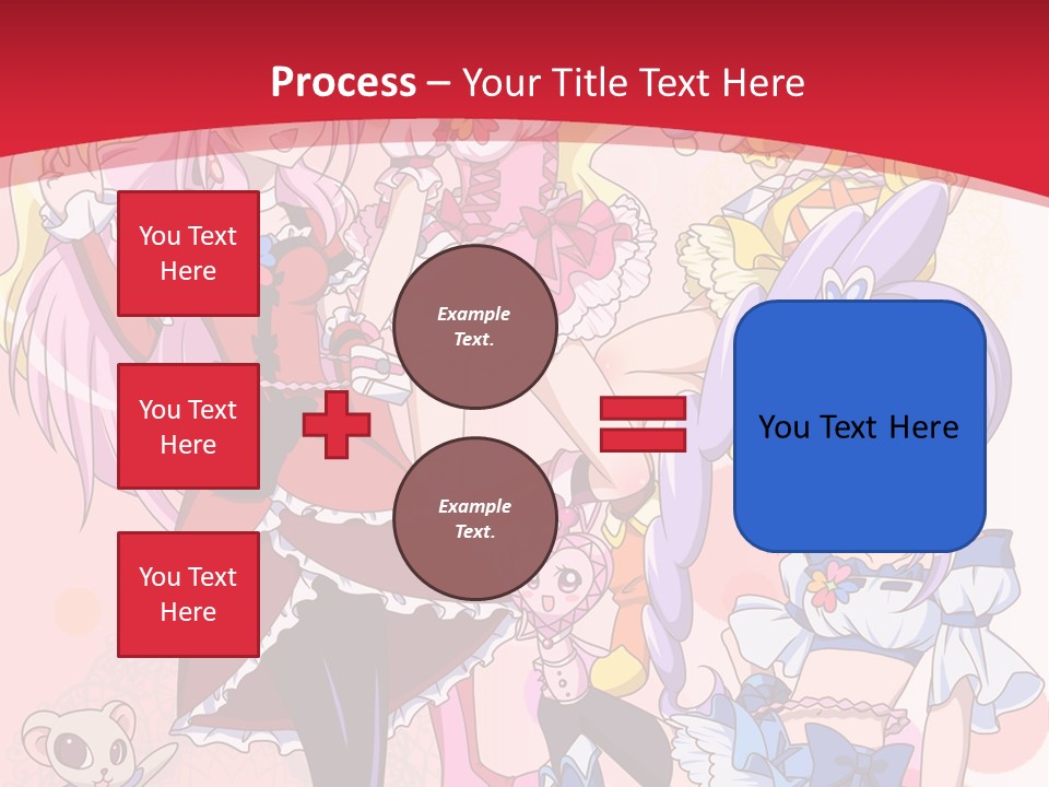 A Group Of Anime Girls Powerpoint Template PowerPoint Template