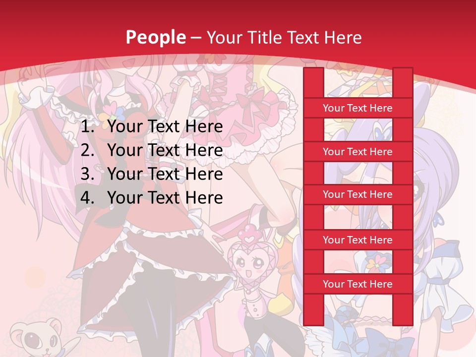 A Group Of Anime Girls Powerpoint Template PowerPoint Template
