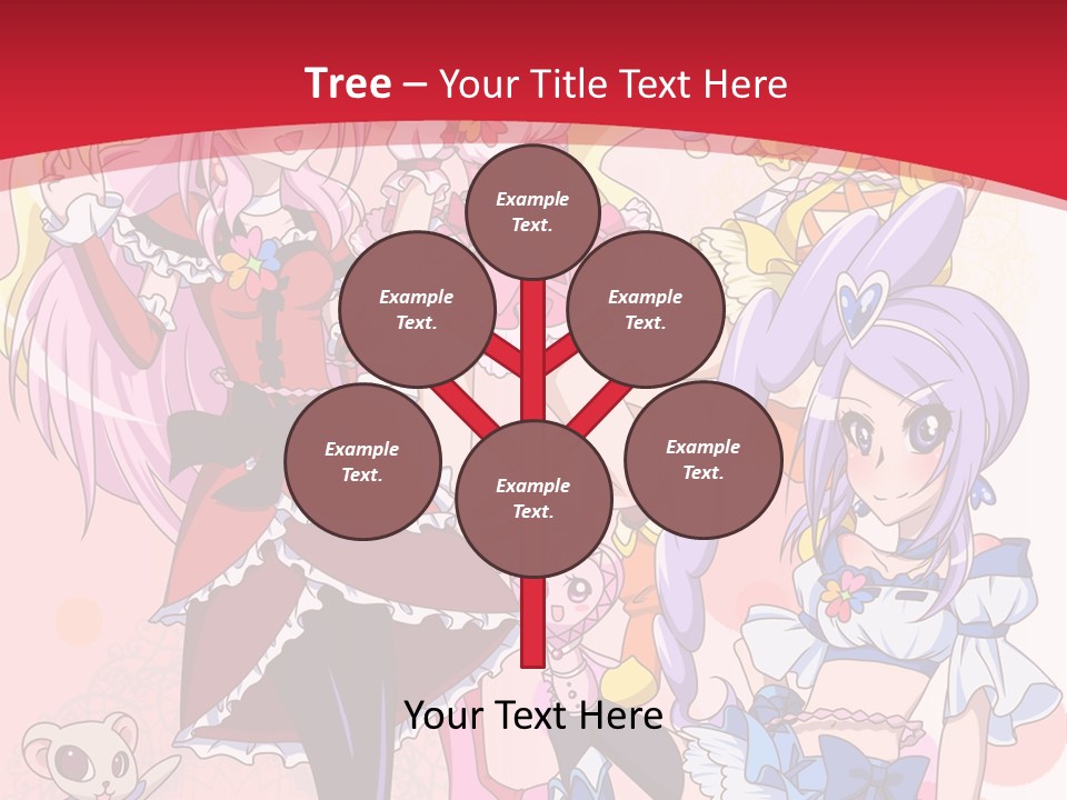A Group Of Anime Girls Powerpoint Template PowerPoint Template