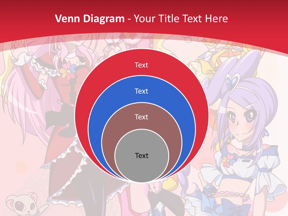 A Group Of Anime Girls Powerpoint Template PowerPoint Template