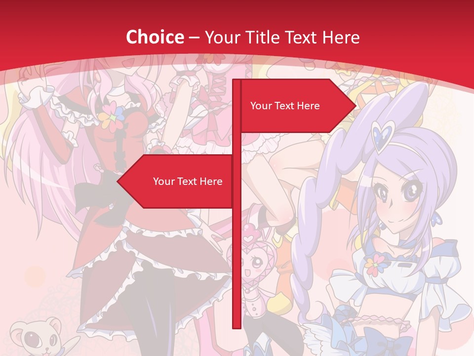 A Group Of Anime Girls Powerpoint Template PowerPoint Template