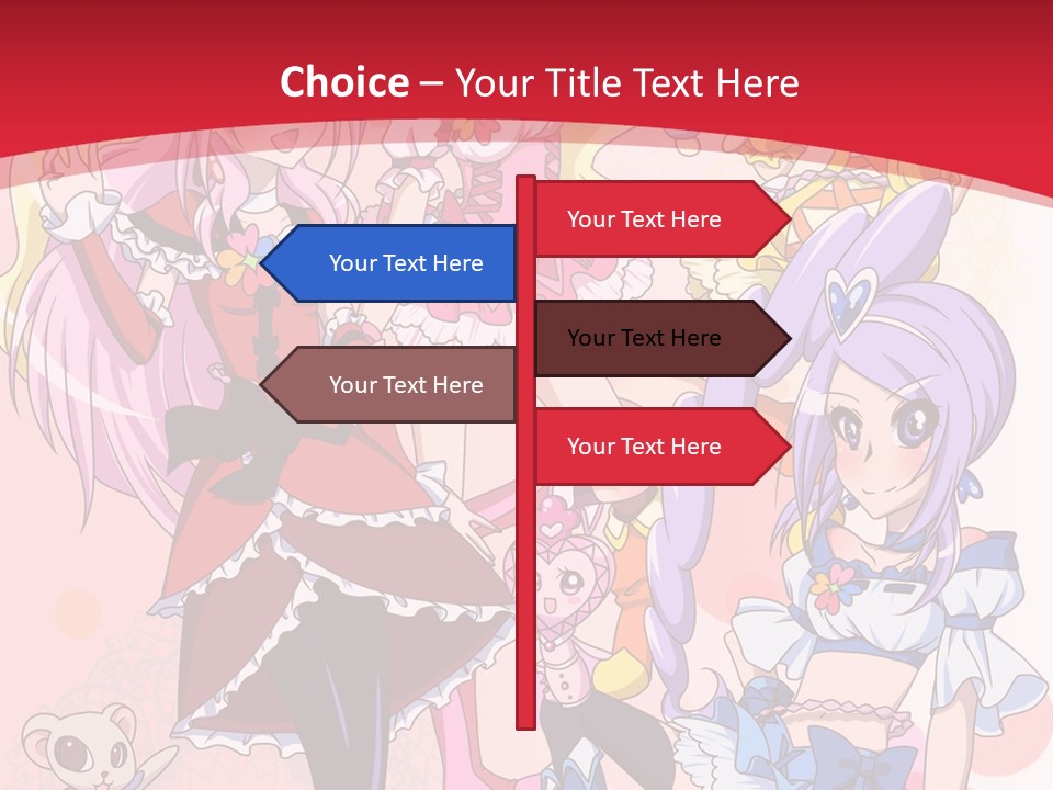 A Group Of Anime Girls Powerpoint Template PowerPoint Template