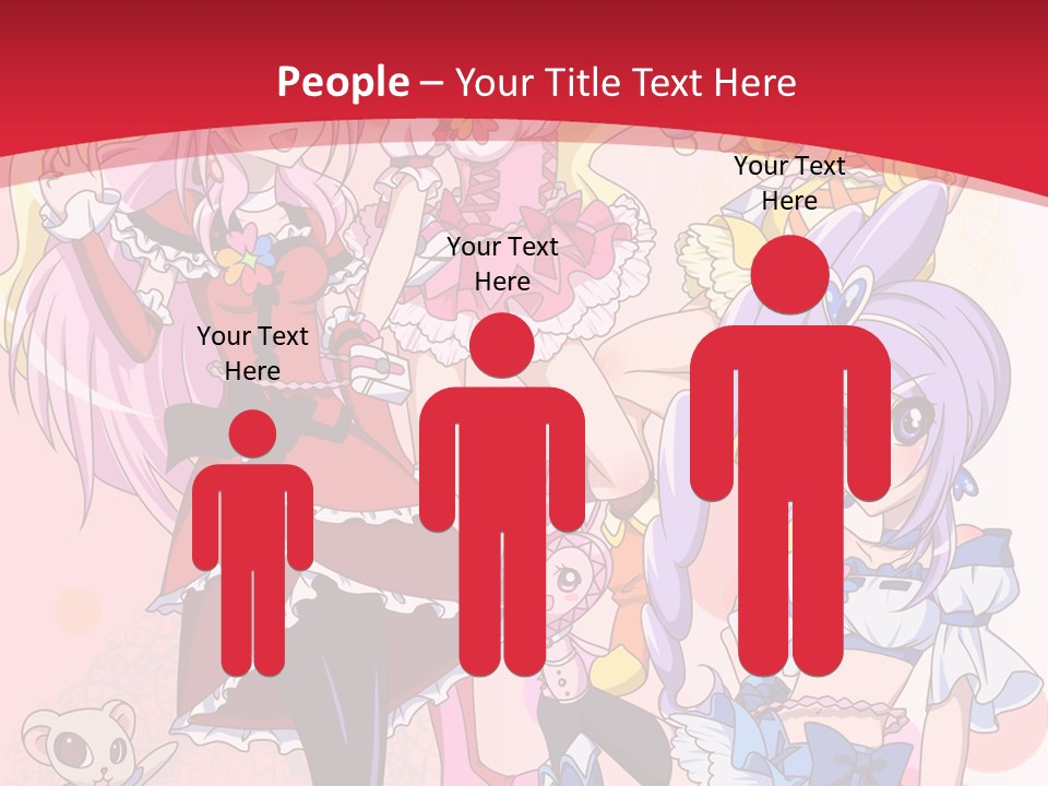 A Group Of Anime Girls Powerpoint Template PowerPoint Template