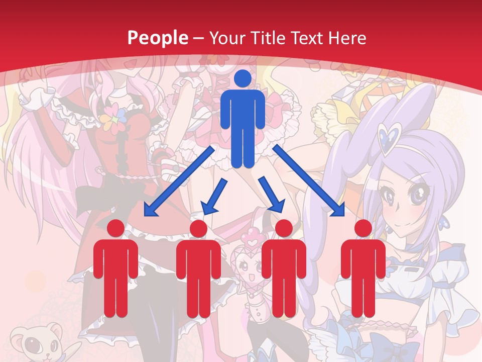 A Group Of Anime Girls Powerpoint Template PowerPoint Template