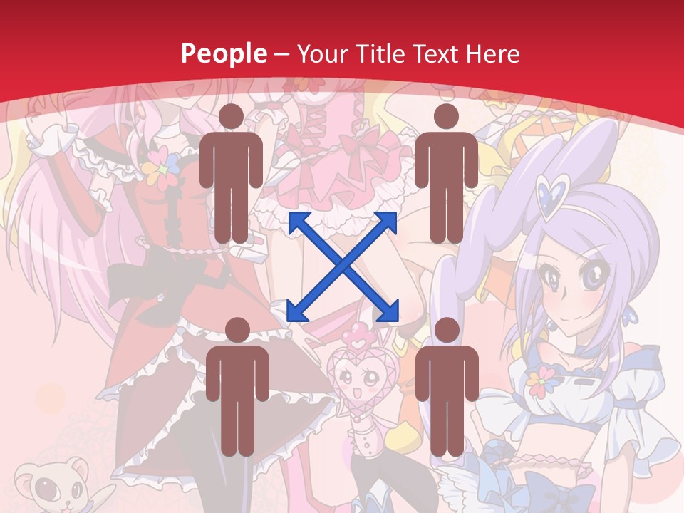 A Group Of Anime Girls Powerpoint Template PowerPoint Template