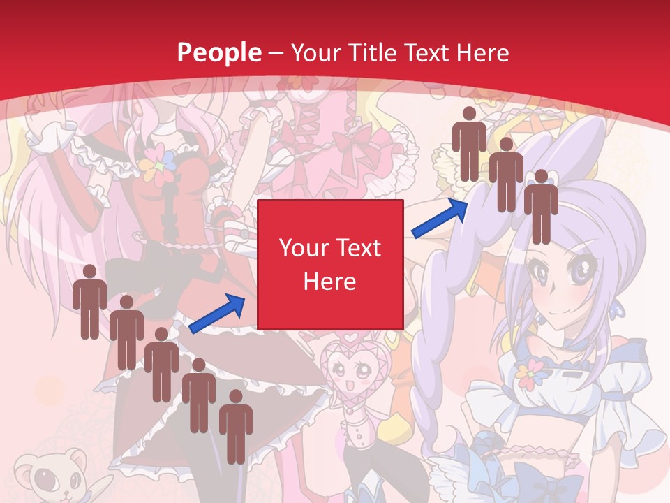 A Group Of Anime Girls Powerpoint Template PowerPoint Template