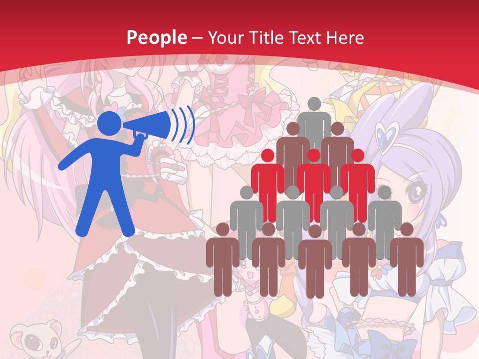 A Group Of Anime Girls Powerpoint Template PowerPoint Template